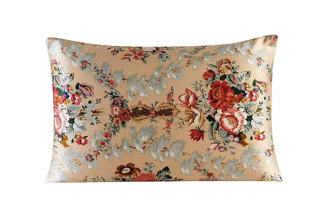 Mulberry Floral Silk Pillowcase