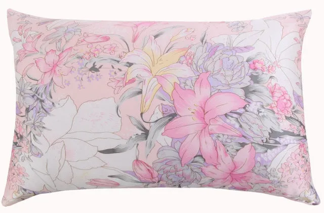 Mulberry Floral Silk Pillowcase