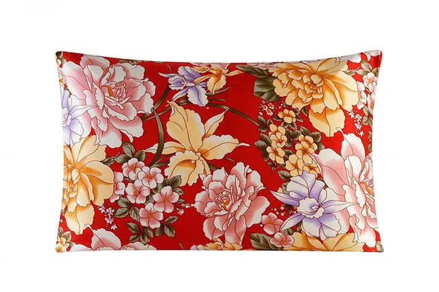 Mulberry Floral Silk Pillowcase