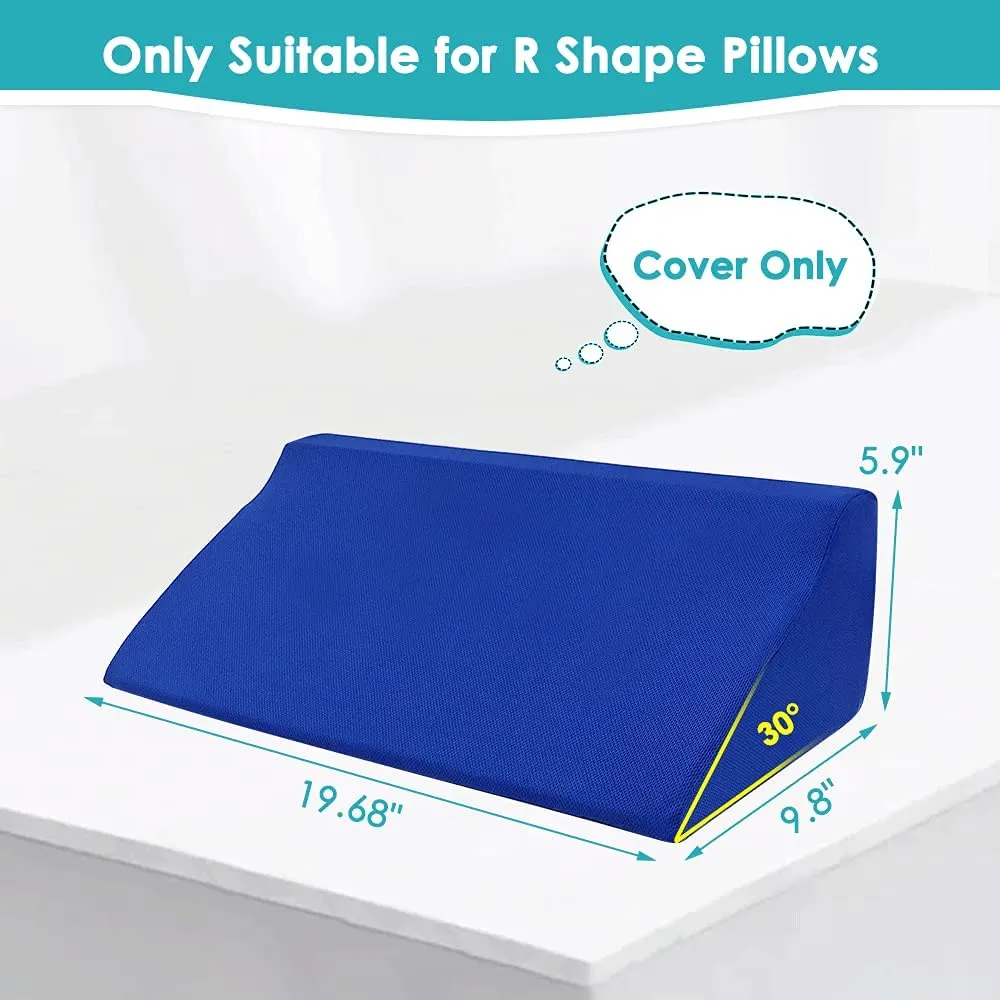 NEPPT Wedge Pillowcase Bed Wedge Pillow Cover with Zippers Only Suitable for R-Type Wedge Pillows - Comforts Hypoallergenic, Machine Washable Case Only (1 Replacement Cover)