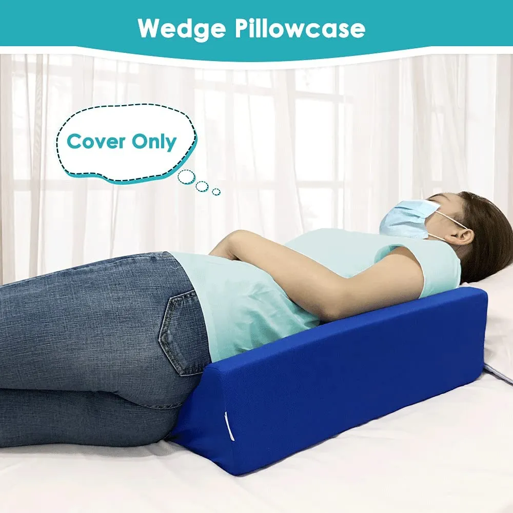 NEPPT Wedge Pillowcase Bed Wedge Pillow Cover with Zippers Only Suitable for R-Type Wedge Pillows - Comforts Hypoallergenic, Machine Washable Case Only (1 Replacement Cover)