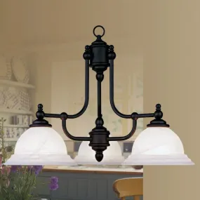 NORTH PORT 3 LIGHT CHANDELIER, BLACK