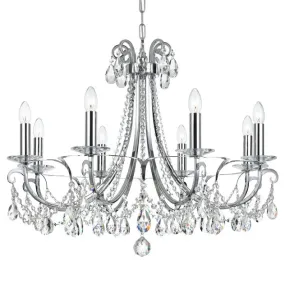 OTHELLO 8 LIGHT CRYSTAL CHANDELIER, POLISHED CHROME