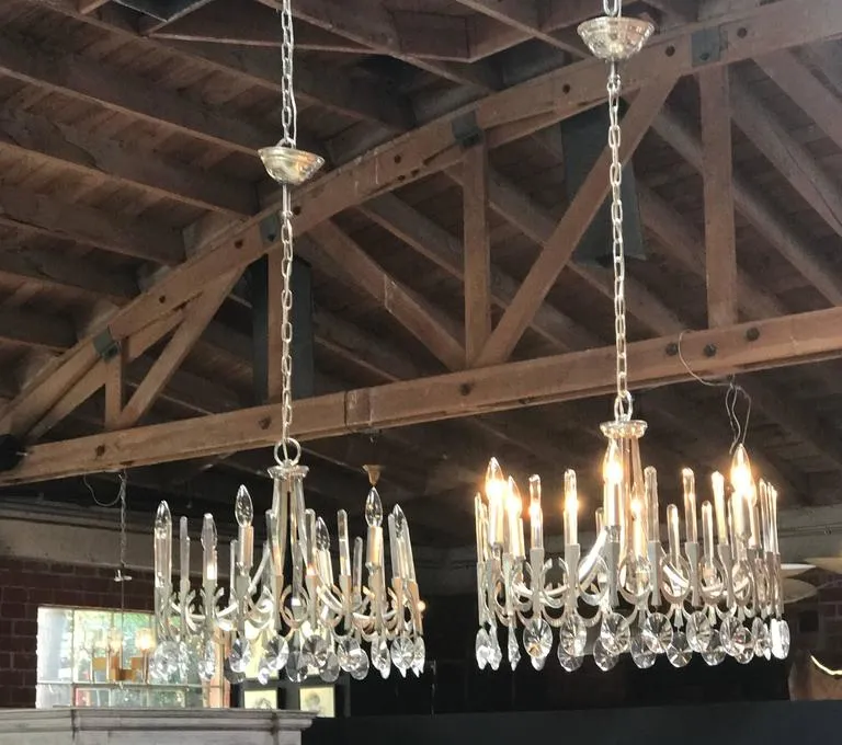 Pair of Gaetano Sciolari Chandeliers