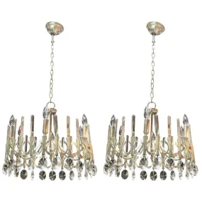 Pair of Gaetano Sciolari Chandeliers