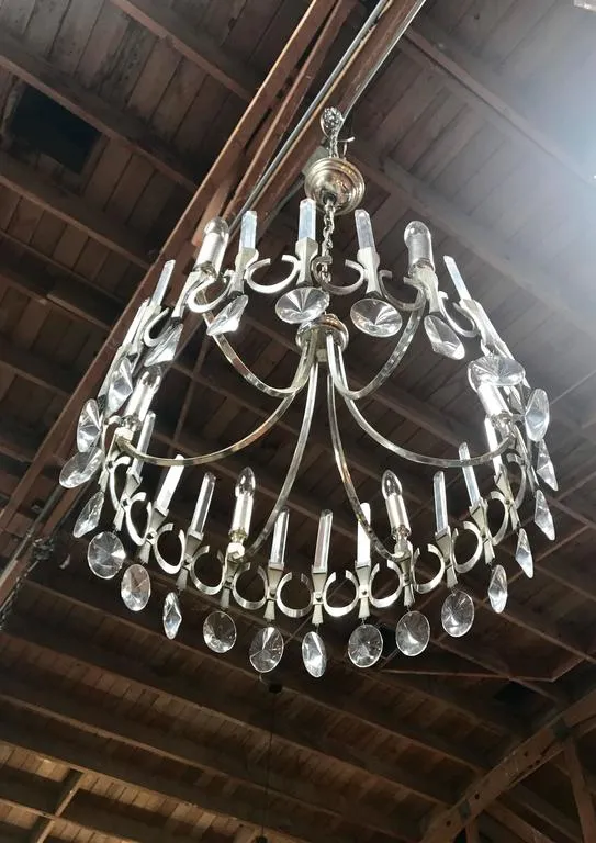 Pair of Gaetano Sciolari Chandeliers