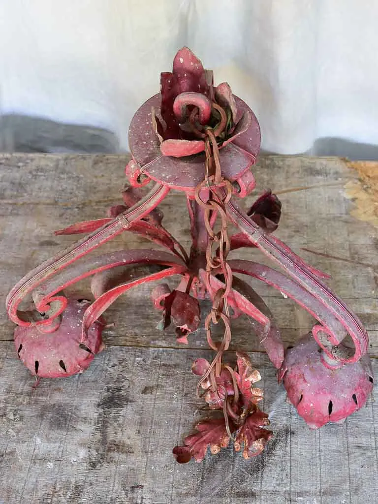 Pair of Rustic Red Chandeliers