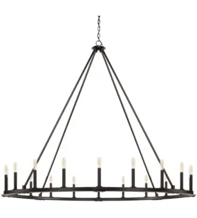 PEARSON 20 LIGHT CHANDELIER, BLACK IRON