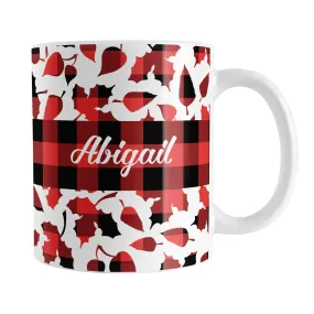 Personalized Buffalo Plaid Leaves Fall Mug