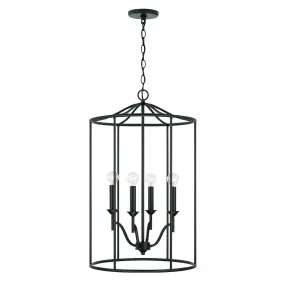 Peyton 4-Light Foyer Pendant in Matte Black