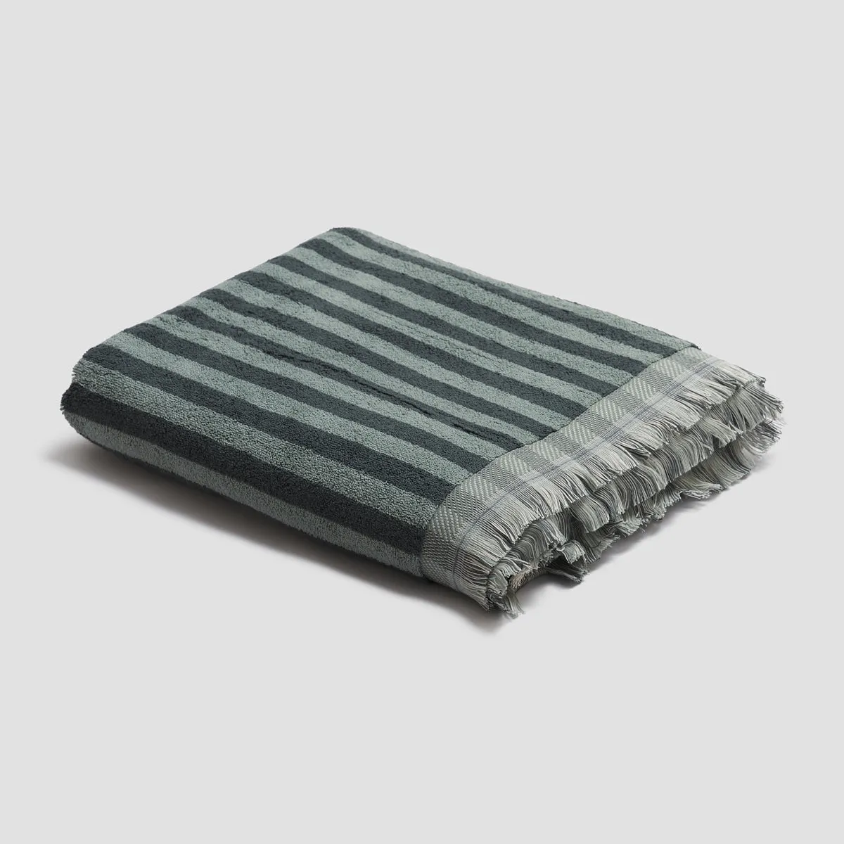 Pine Green Pembroke Stripe Cotton Towels