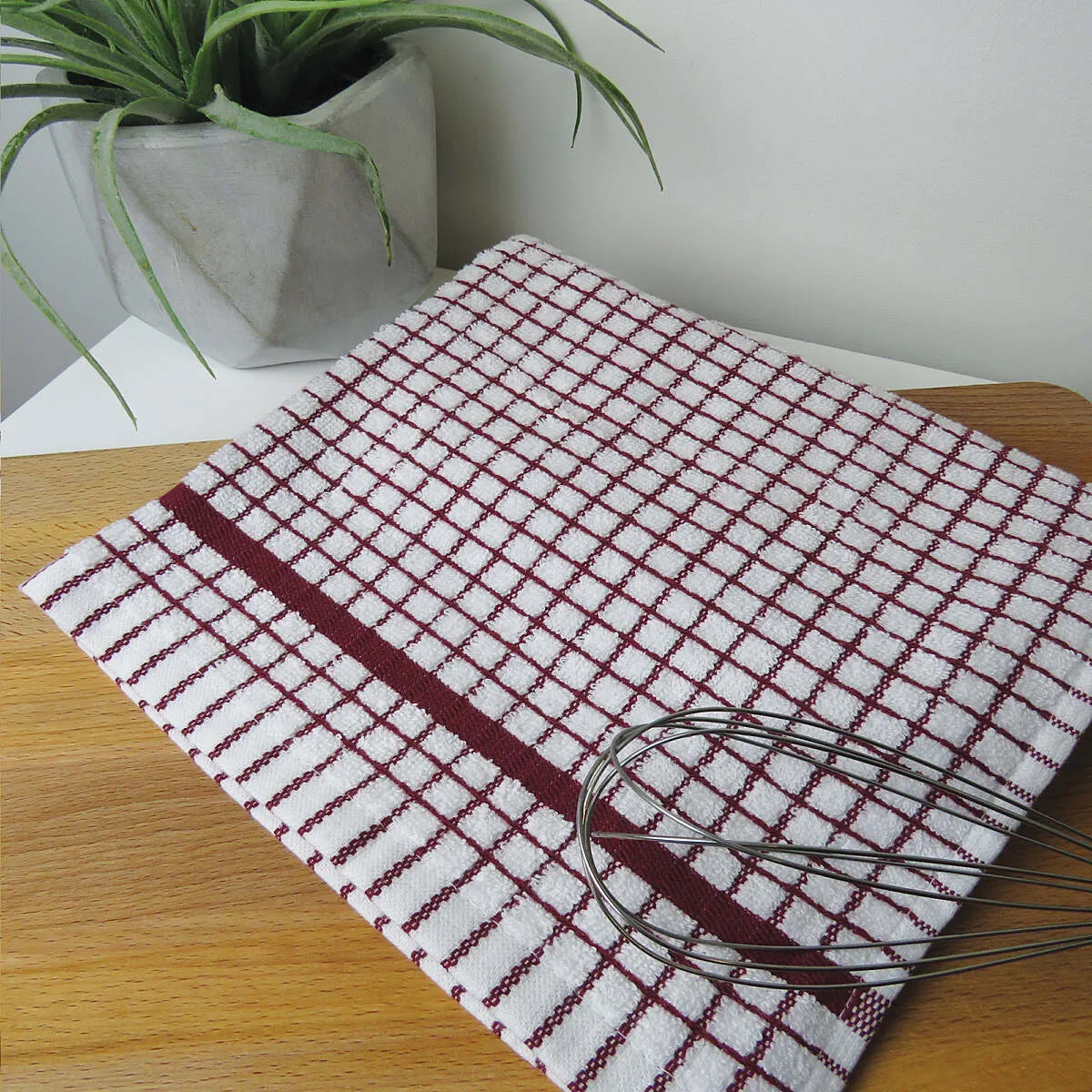 Poli-Dri Burgundy Cotton Kitchen Tea Towel