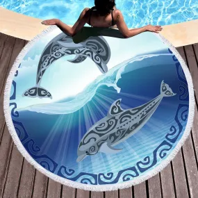 Polynesian Passion Round Beach Towel