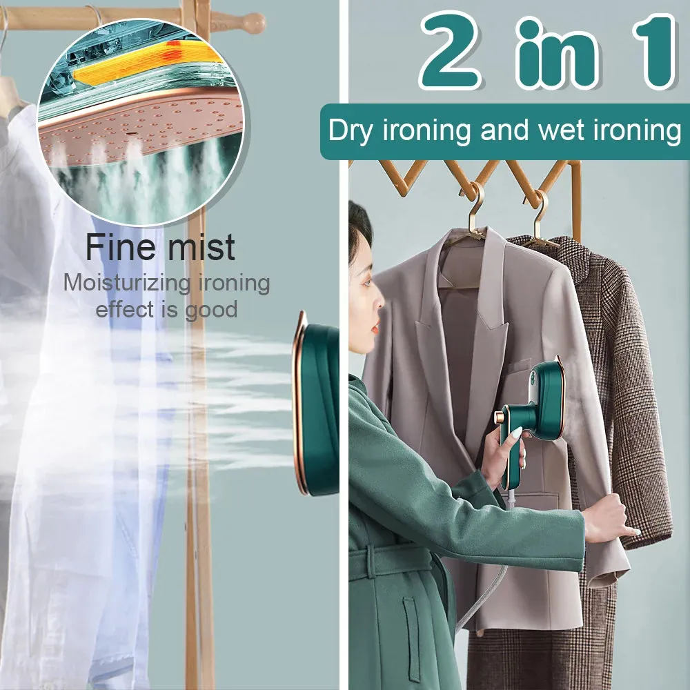 Portable Steam Iron ，Handheld Garment Steamer Fast Heat Wet and Dry Dual Use for Fabric Clothes Home and Travel