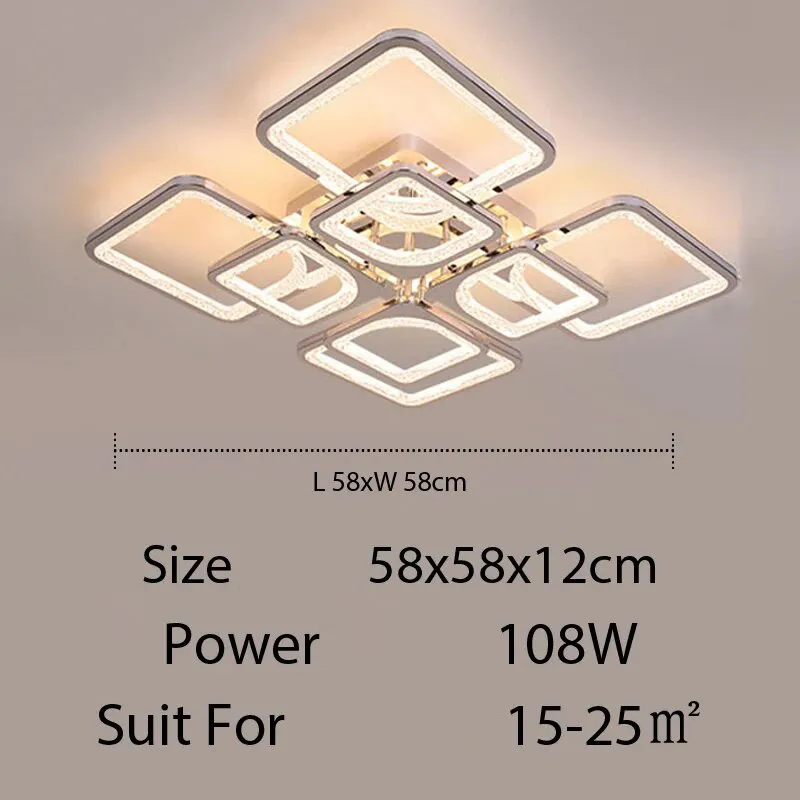 QIYI Kaoli Chrome Modern LED Ceiling Chandelier Remote Dimmable