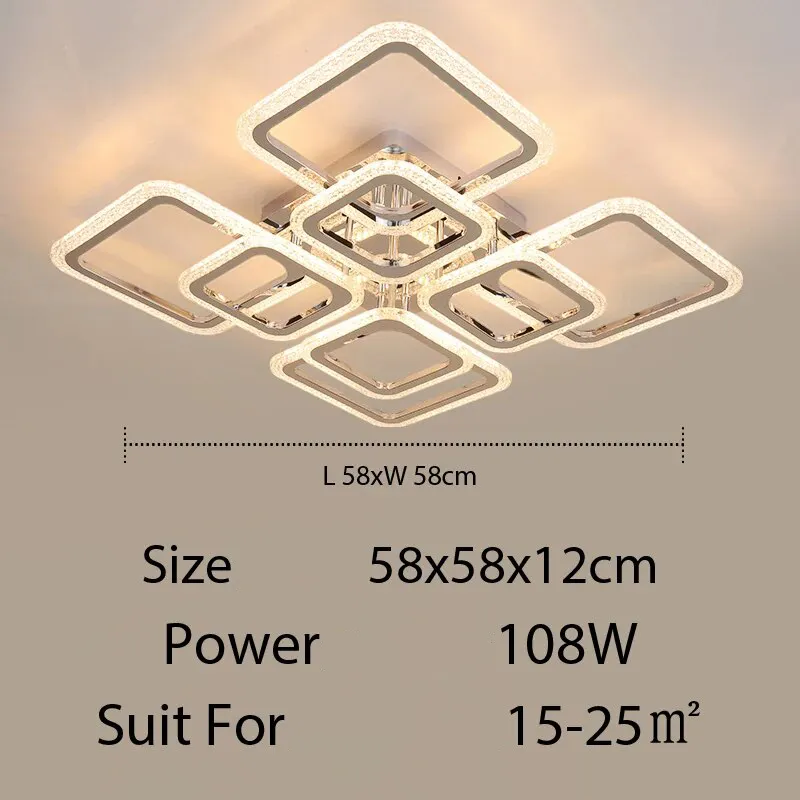 QIYI Kaoli Chrome Modern LED Ceiling Chandelier Remote Dimmable