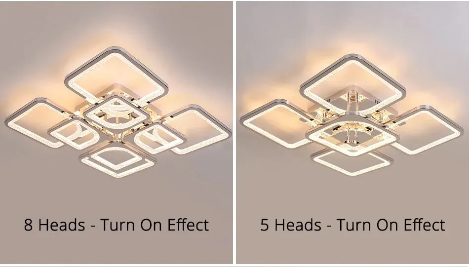 QIYI Kaoli Chrome Modern LED Ceiling Chandelier Remote Dimmable