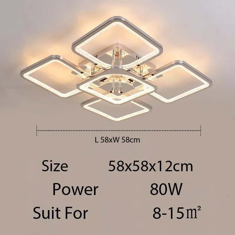 QIYI Kaoli Chrome Modern LED Ceiling Chandelier Remote Dimmable