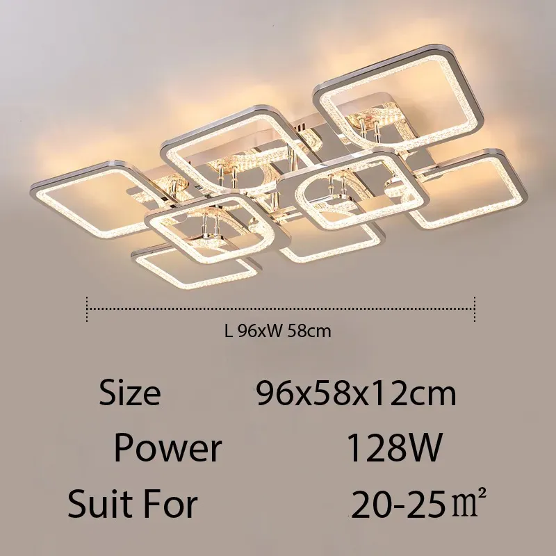 QIYI Kaoli Chrome Modern LED Ceiling Chandelier Remote Dimmable