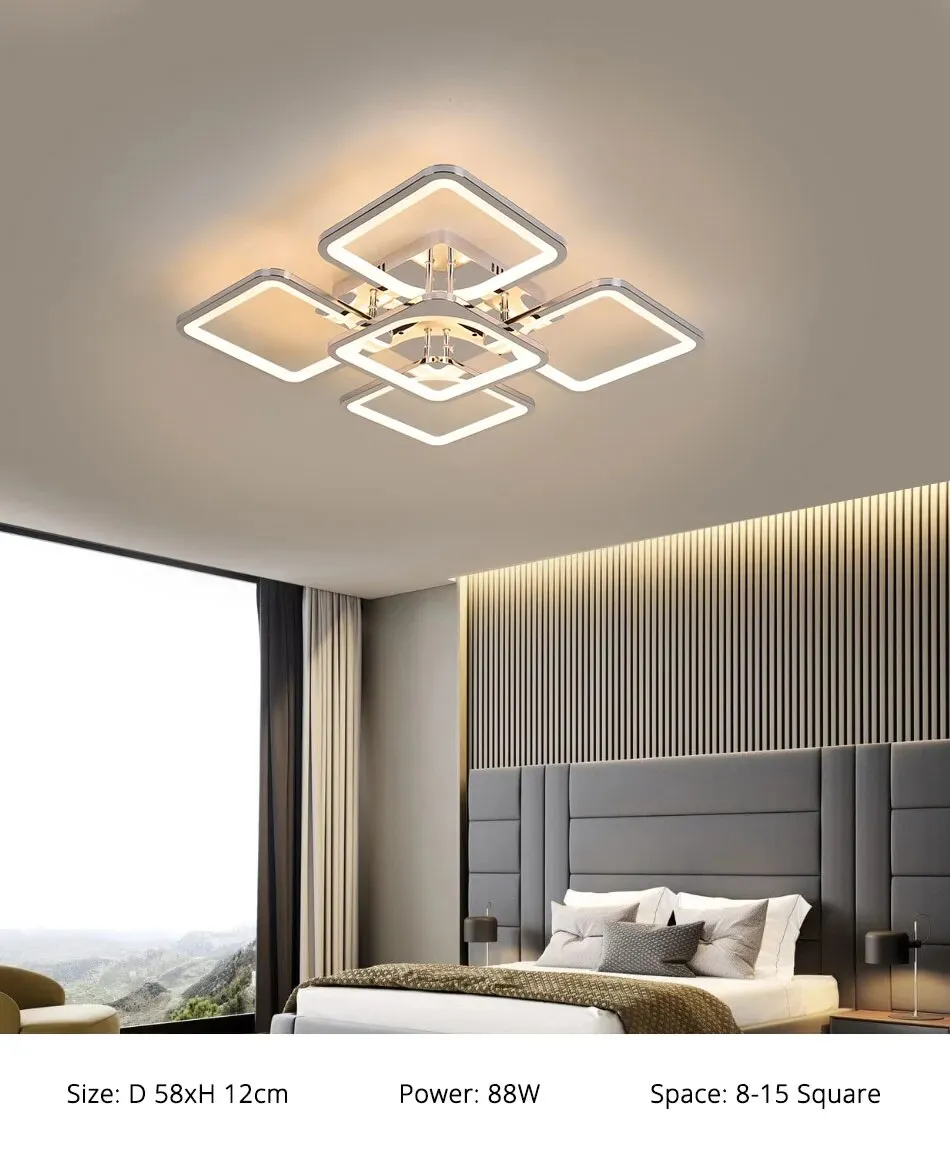 QIYI Kaoli Chrome Modern LED Ceiling Chandelier Remote Dimmable