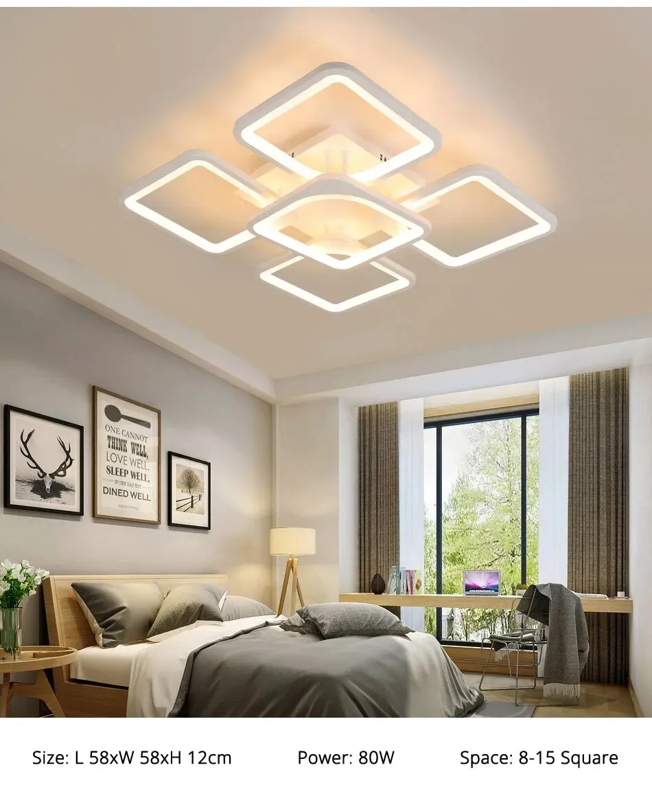 QIYI Kaoli PC Body Modern LED Ceiling Chandelier Remote Dimmable