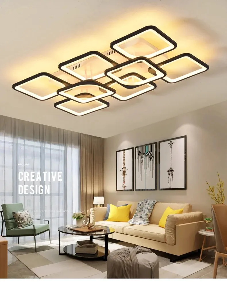 QIYI Kaoli PC Body Modern LED Ceiling Chandelier Remote Dimmable