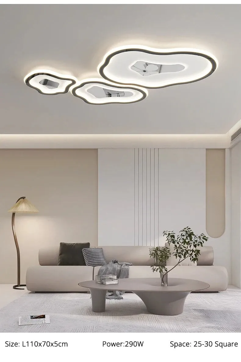 QIYI Porpork Chrome Black Modern LED Ceiling Mounted Lamp