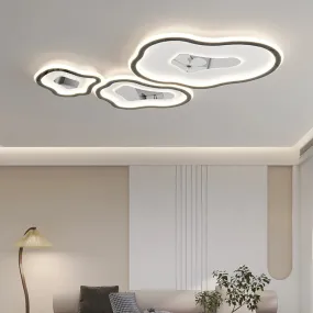 QIYI Porpork Chrome Black Modern LED Ceiling Mounted Lamp