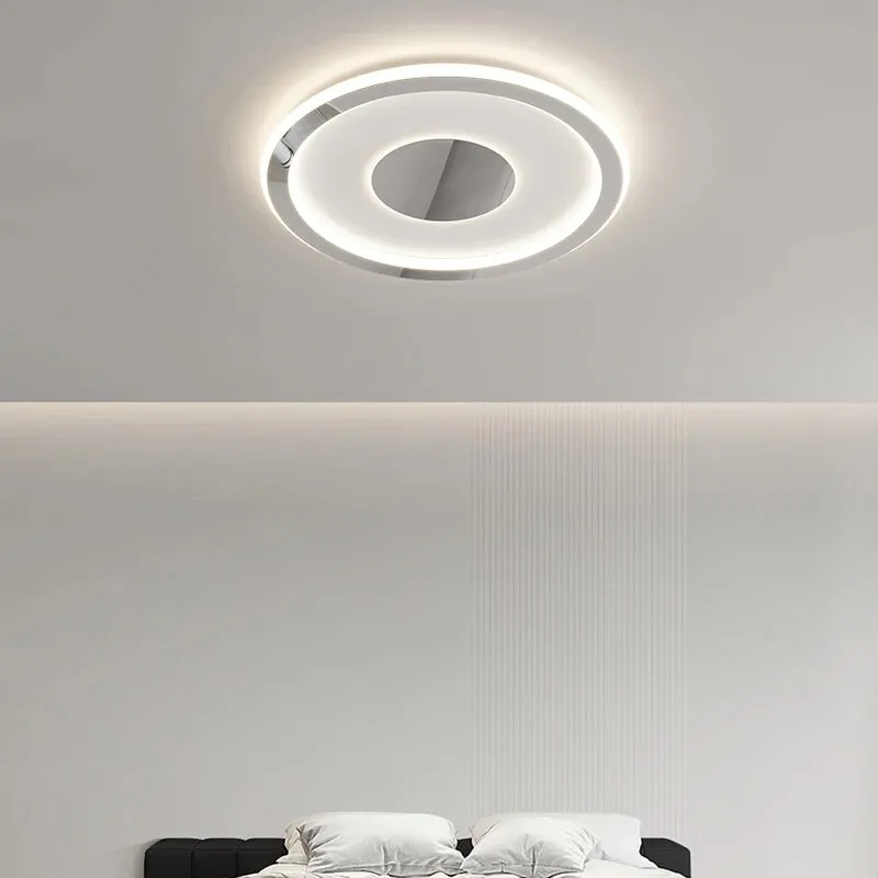 QIYI Porpork Chrome Black Modern LED Ceiling Mounted Lamp