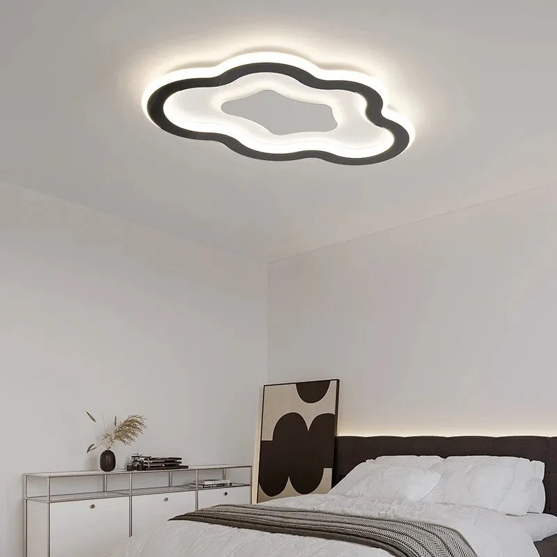 QIYI Porpork Chrome Black Modern LED Ceiling Mounted Lamp