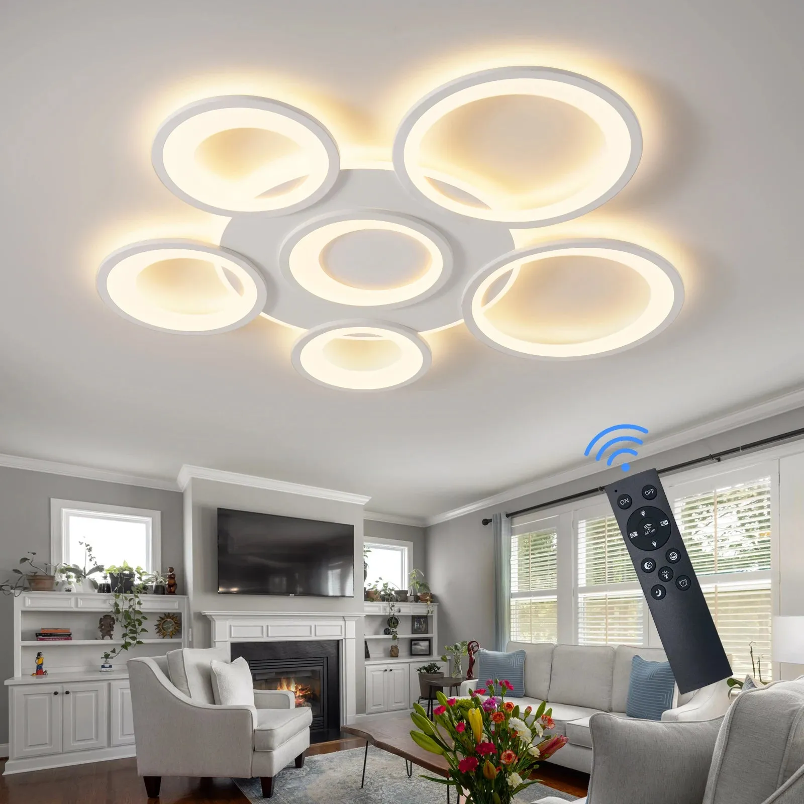 QIYI Seke Round Modern LED Ceiling Chandeliers