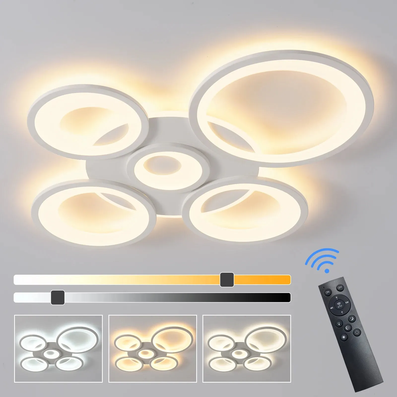 QIYI Seke Round Modern LED Ceiling Chandeliers