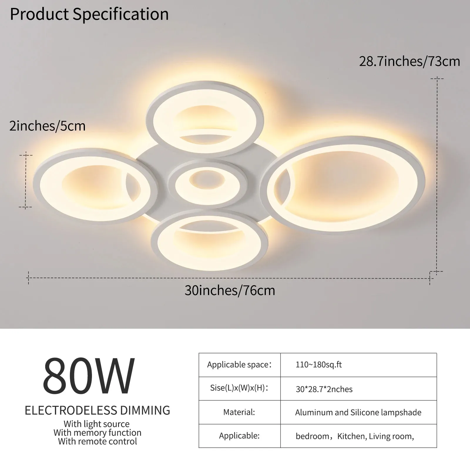 QIYI Seke Round Modern LED Ceiling Chandeliers