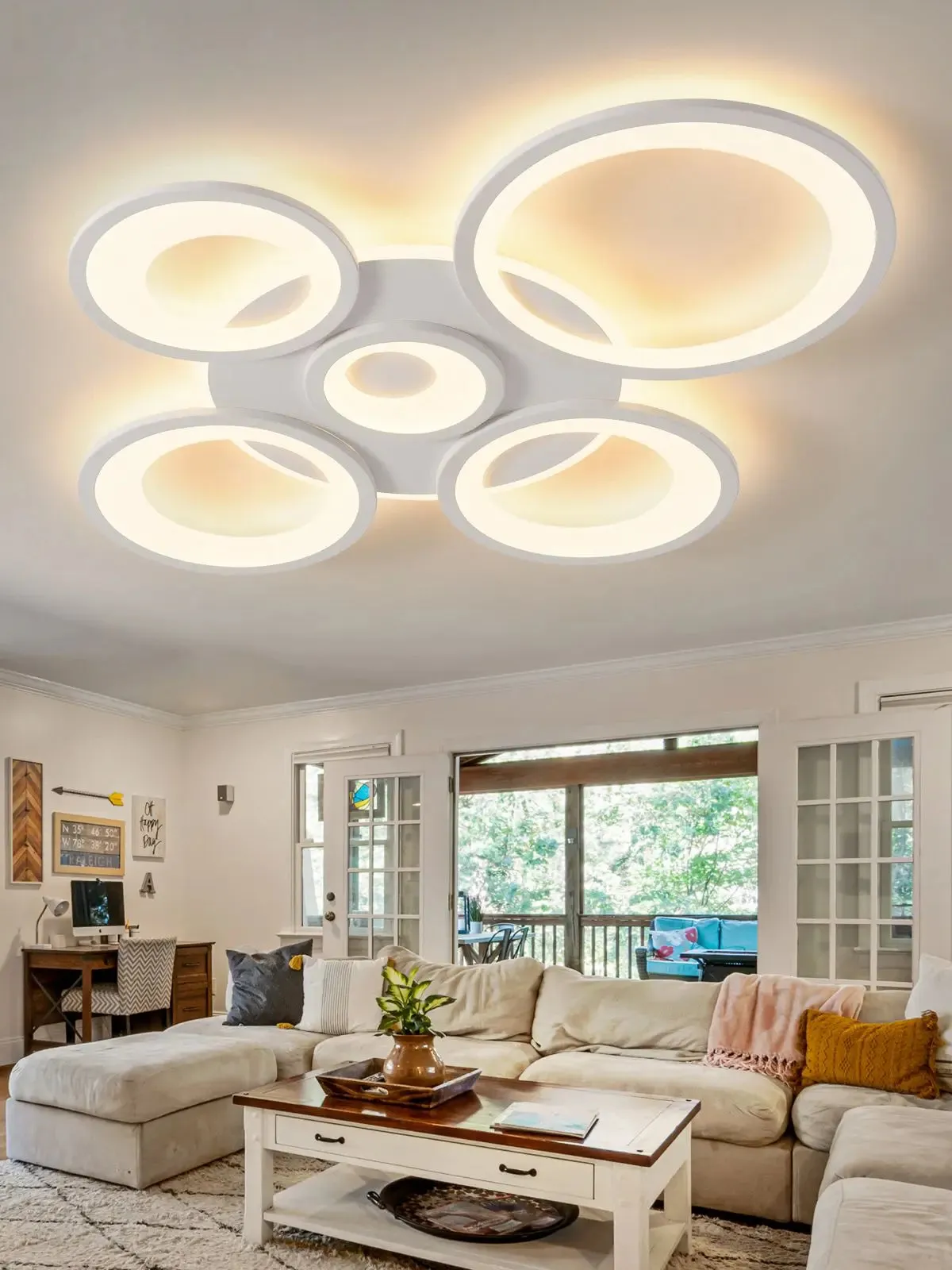 QIYI Seke Round Modern LED Ceiling Chandeliers