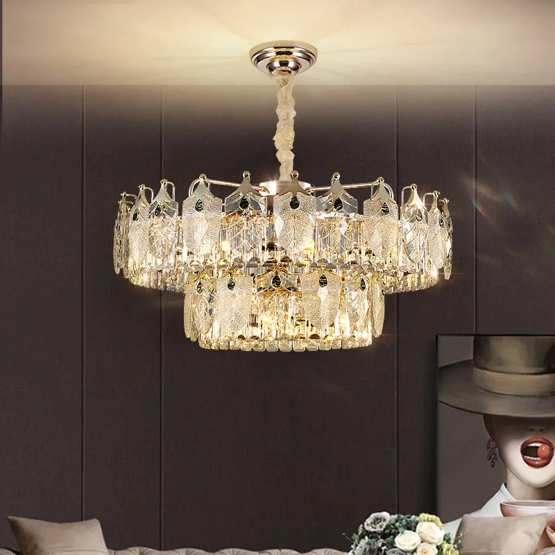 Quality luxury led crystal chandeliers lampen lustre for dinning foyer chandelier hanging crystal lamp