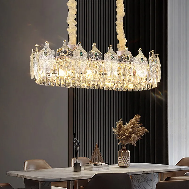 Quality luxury led crystal chandeliers lampen lustre for dinning foyer chandelier hanging crystal lamp