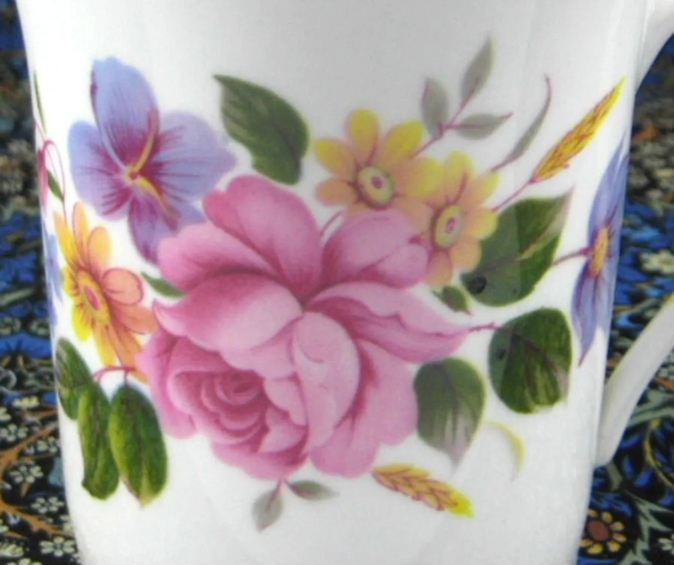 Queens Tea Mug Pretty Rose Bouquet English Bone China 1990s Rosina