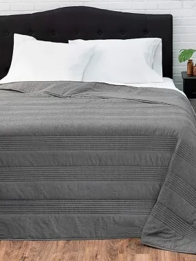 Reversible Oversized Full/Queen Quilt, Heathered Gray