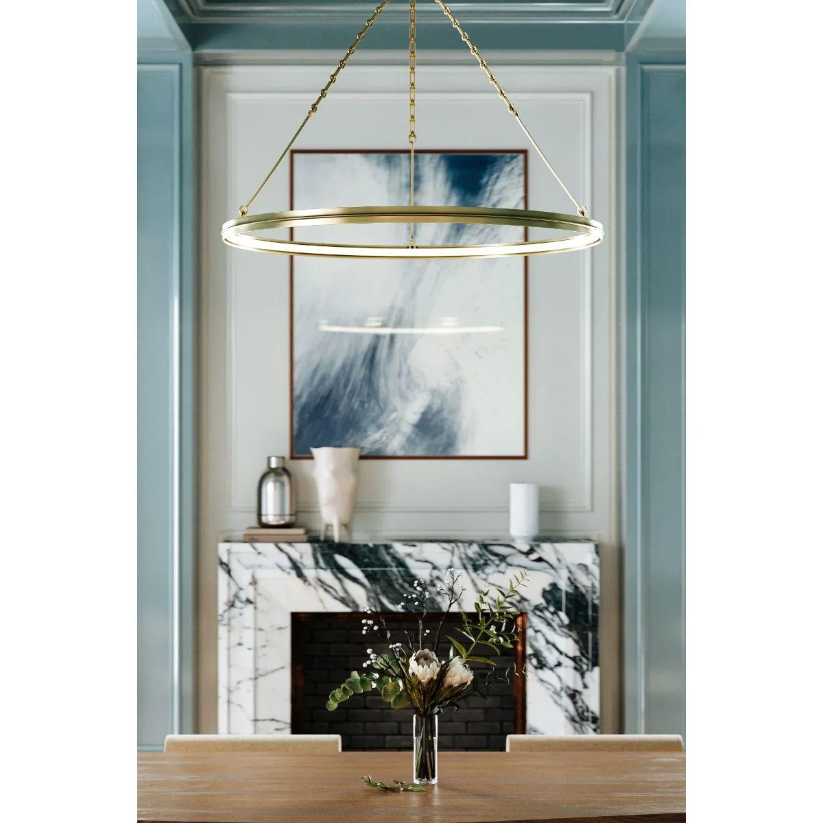 Rosendale 42 in. LED Chandelier Brass finish