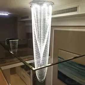 Rotary Crystal staircase Chandelier LOFT Decorative lighting Long tassel crystal chain LED living room hotel lights