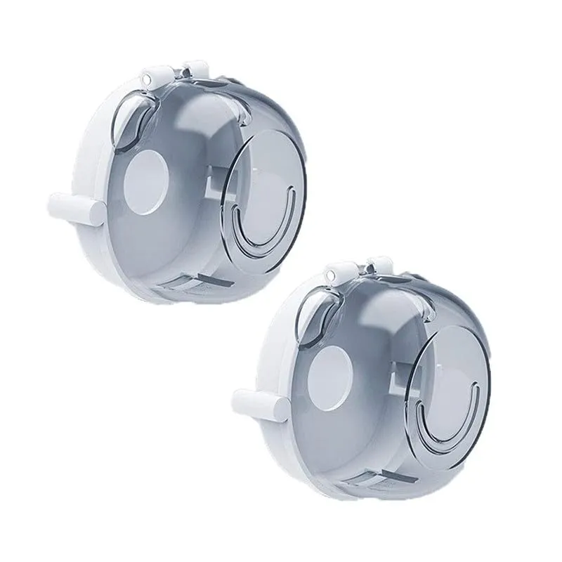 Safe-O-Kid- 2 Gas Stove Knob Covers/Guards- Transparent (Pack of 2)