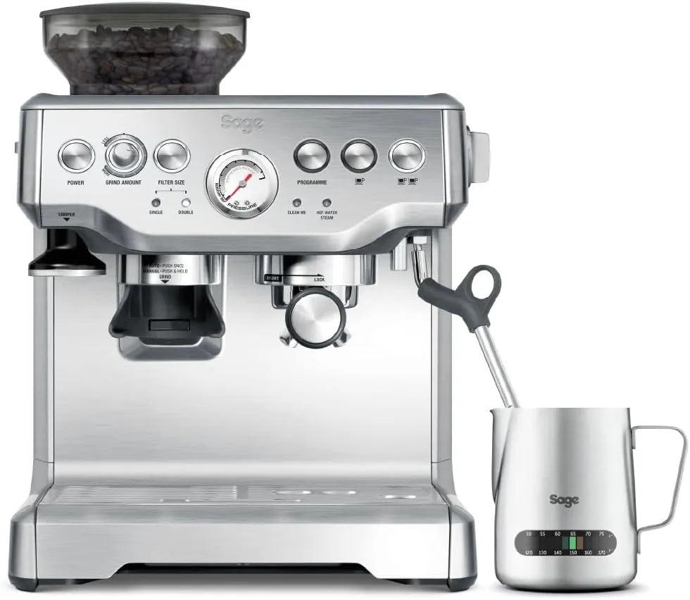 Sage Barista Express BES875BSS Espresso Machine - Bean to Cup Coffee Maker with Milk Frother, Stainless Steel