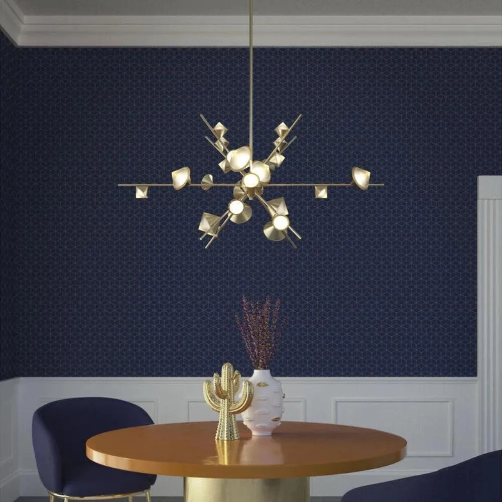 Scattered Star Golden Finish Chandelier (9113)