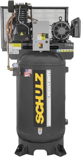 Schulz Premium Series Air Compressor 7.5 HP 80 gal. 2-Stage 208-230V 3-Phase Vertical New