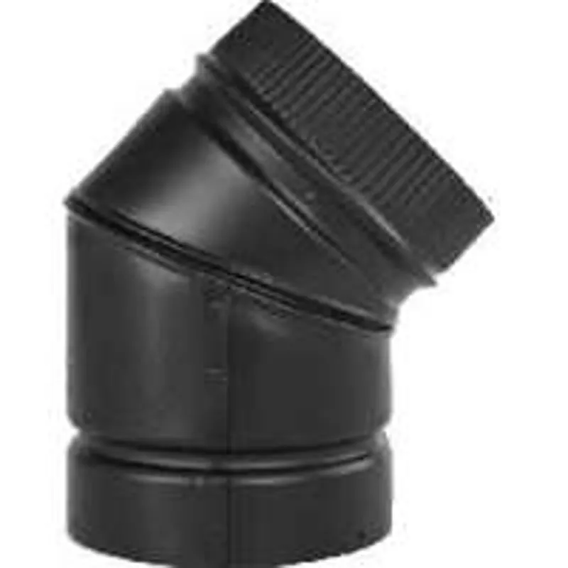 Selkirk DSP8E4-1 Stove Pipe Elbow, 45 deg Angle, 8 in, Aluminized Steel, Black :EA: QUANTITY: 1