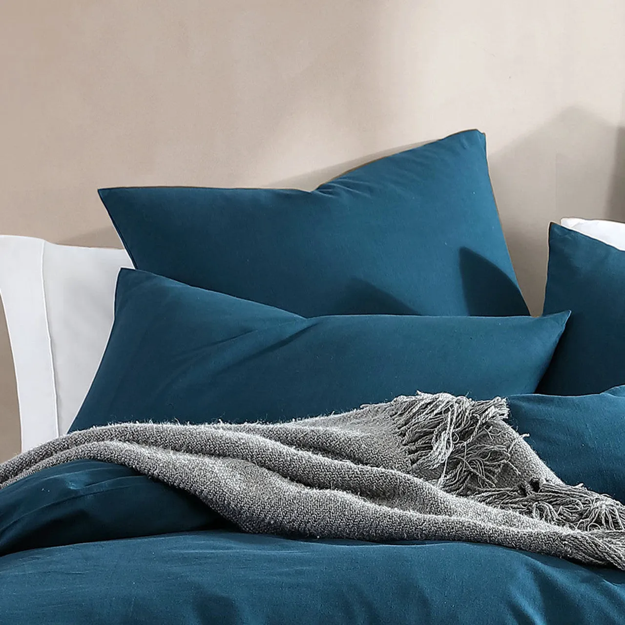 Serene Teal European Pillowcase by Logan and Mason Platinum