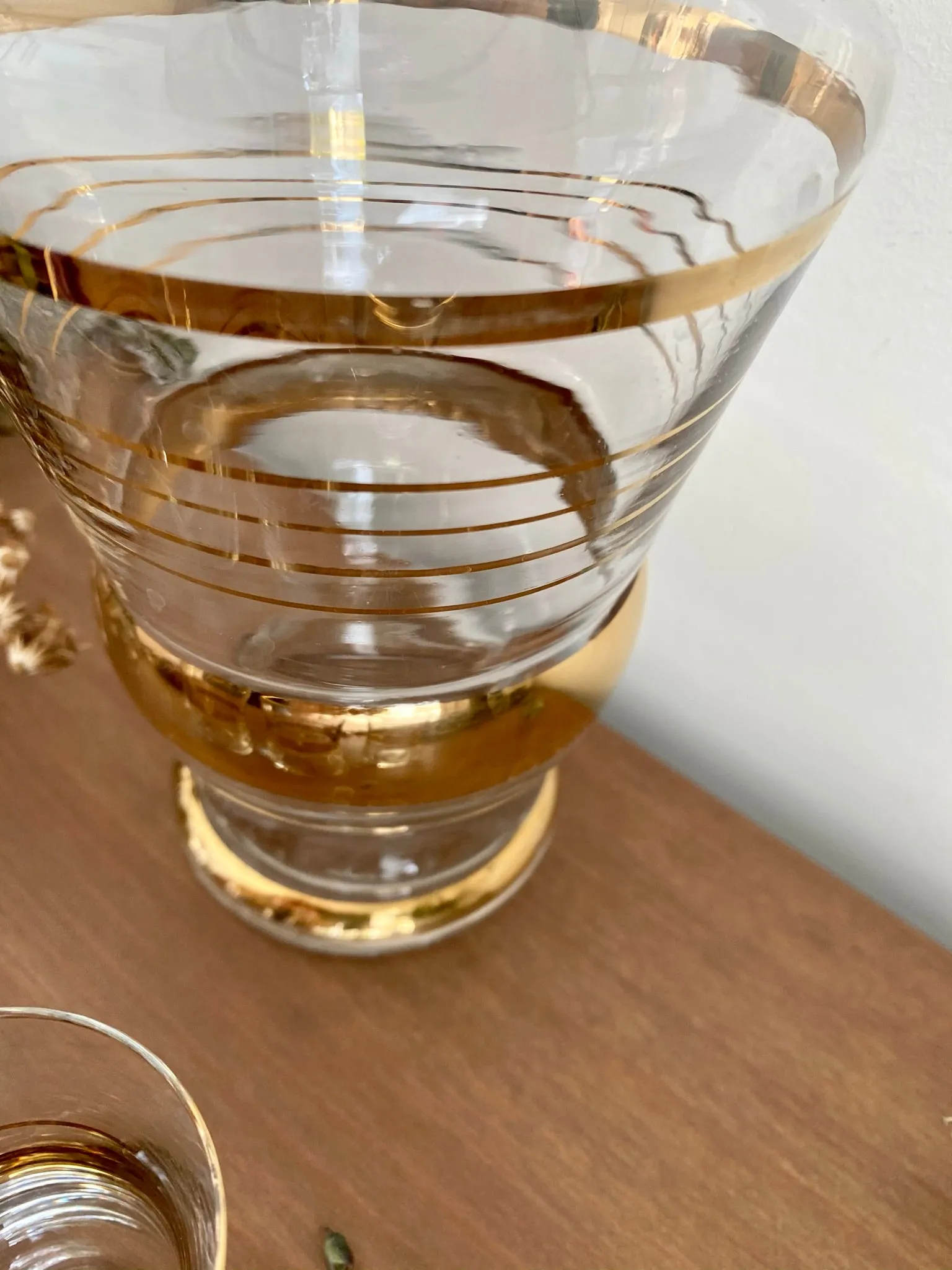 Set à liqueur en verre avec dorures