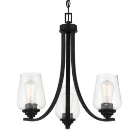 Shyloh 20 in. 3 Lights Chandelier Black finish