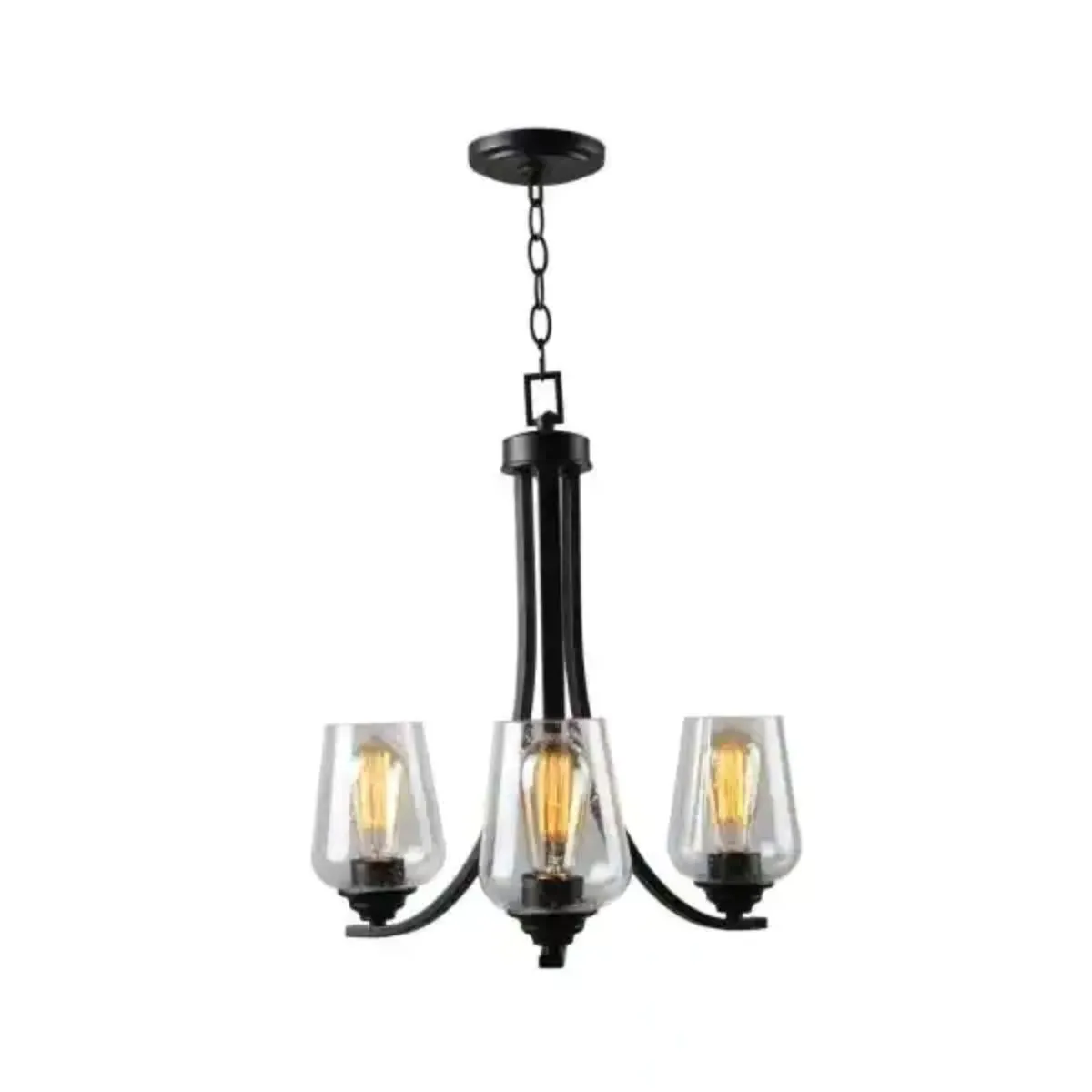 Shyloh 20 in. 3 Lights Chandelier Black finish