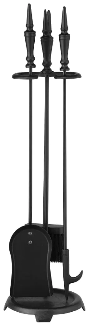 Simple Spaces T40100BK-C3L Fireplace Tool Set, Black, 4-Piece :SET: QUANTITY: 1